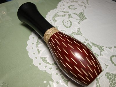 画像1: 木製花瓶（ワインレッド）