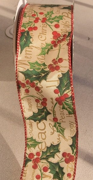 画像1: ドイツ製クリスマス幅広リボン（ワイヤー入り） (1)