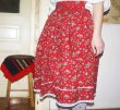 画像1: コットンギャザースカート（赤に花柄）70cm (1)