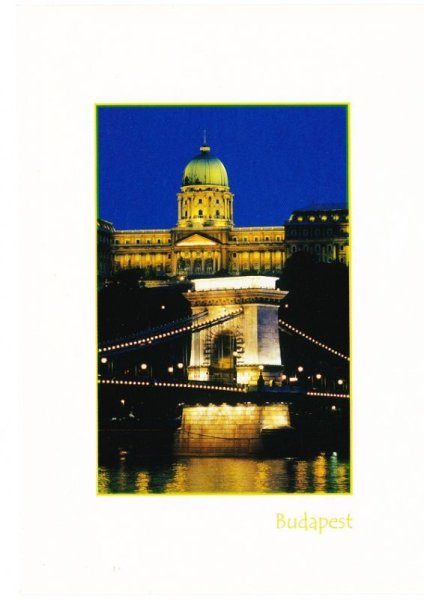 画像1: ハンガリーポストカード鎖橋夜景3 (1)