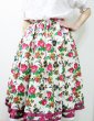 画像1: フォークダンス用スカート（白地に赤系花柄）ウエスト67、70、75、80cm (1)