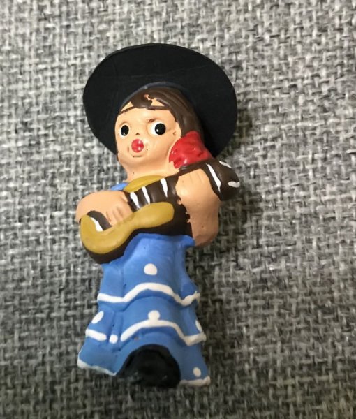 画像1: スペインミニチュア人形（フラメンコギター青) (1)